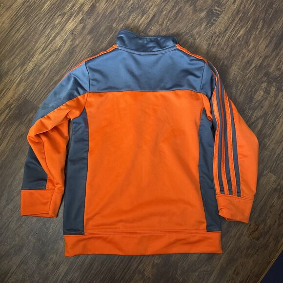 Adidas Jacket Boys Toddler Size 7 Orange Full Zip Age 3-4 Youth Track Jacket - Picture 6 of 6